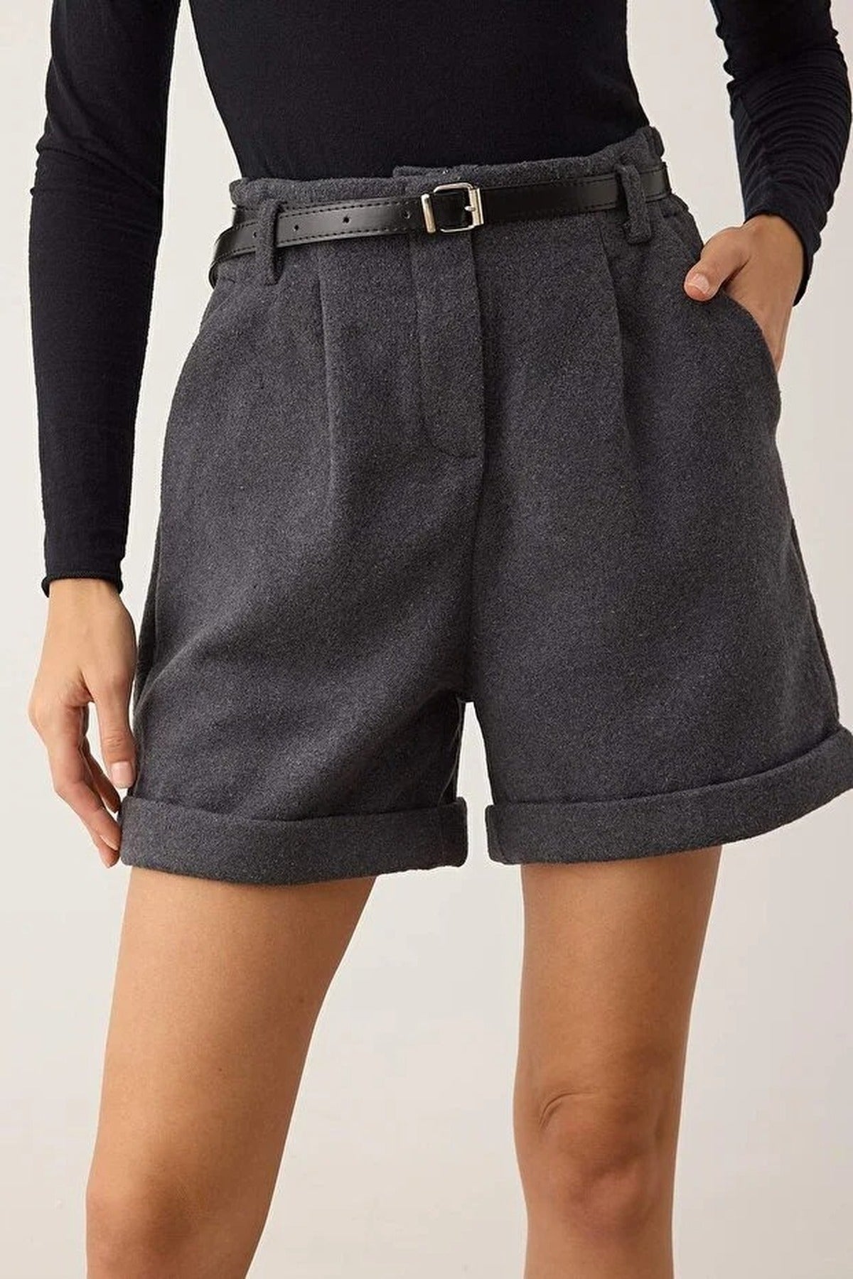 Cashmere Belted Shorts