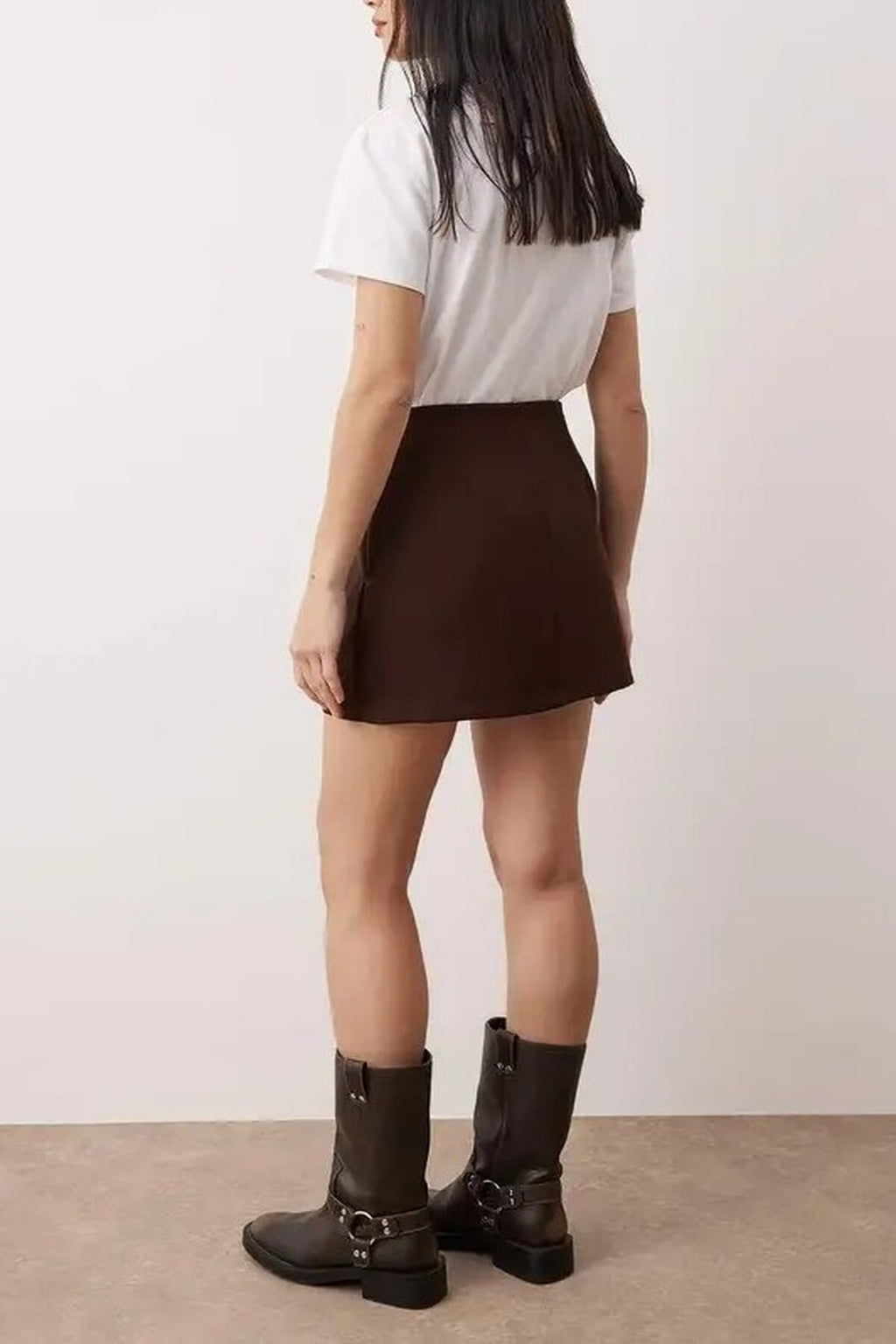 Thin Belt Detail Mini Short Skirt