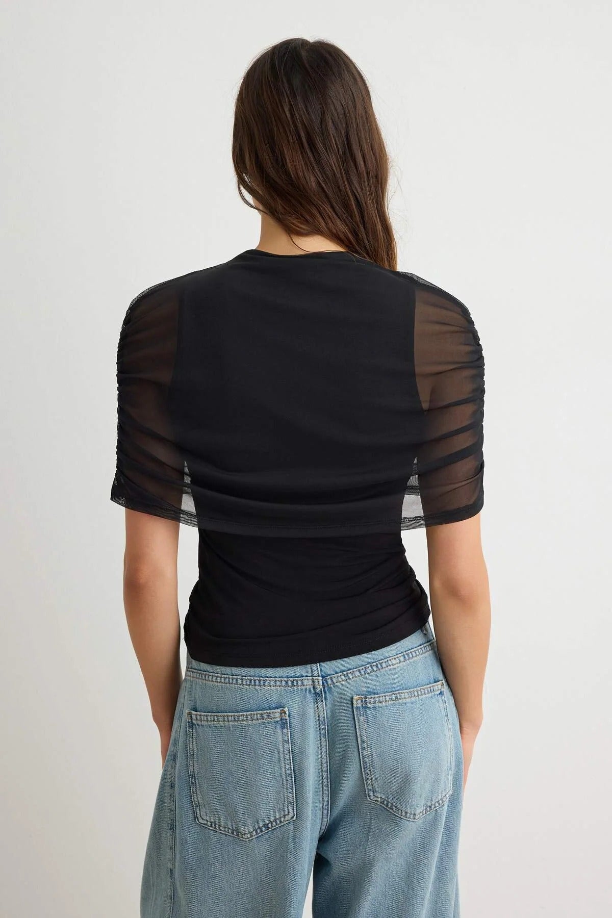 Cape Detail Fitted High Neck Double Layer Sleeveless Knit Blouse