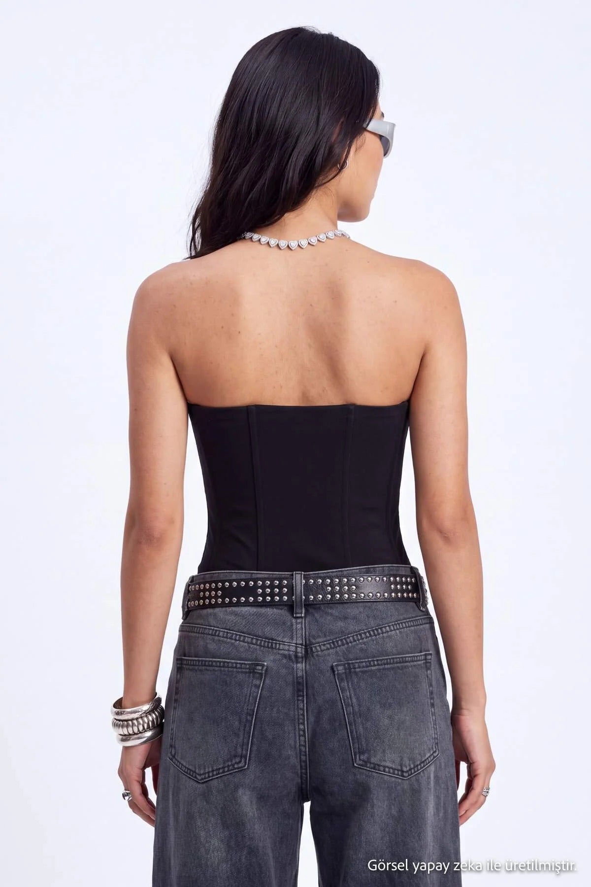 Strapless Hook Fastening Fitted Bustier Top