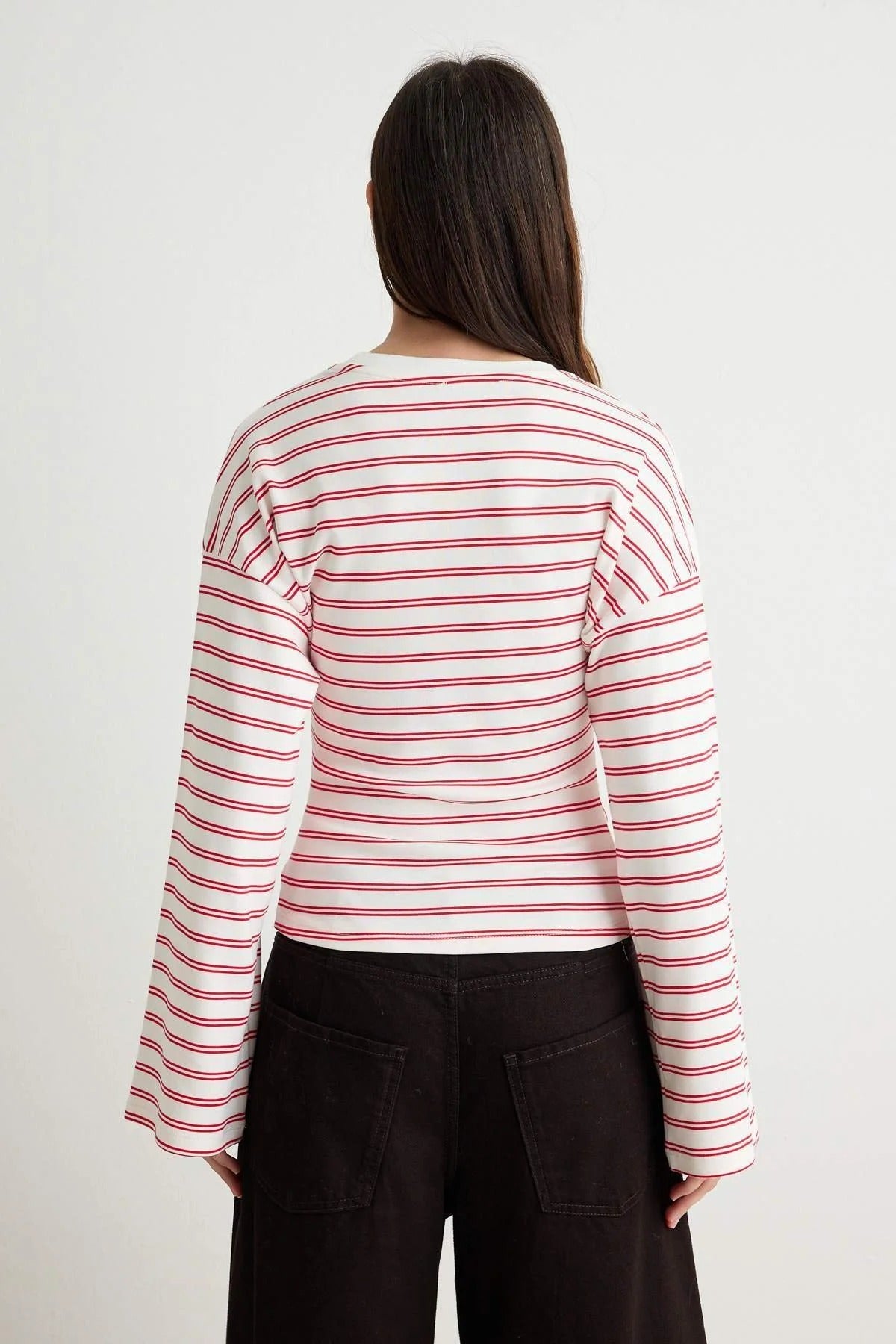 Gathered Waist Bardot Sleeve Blouse