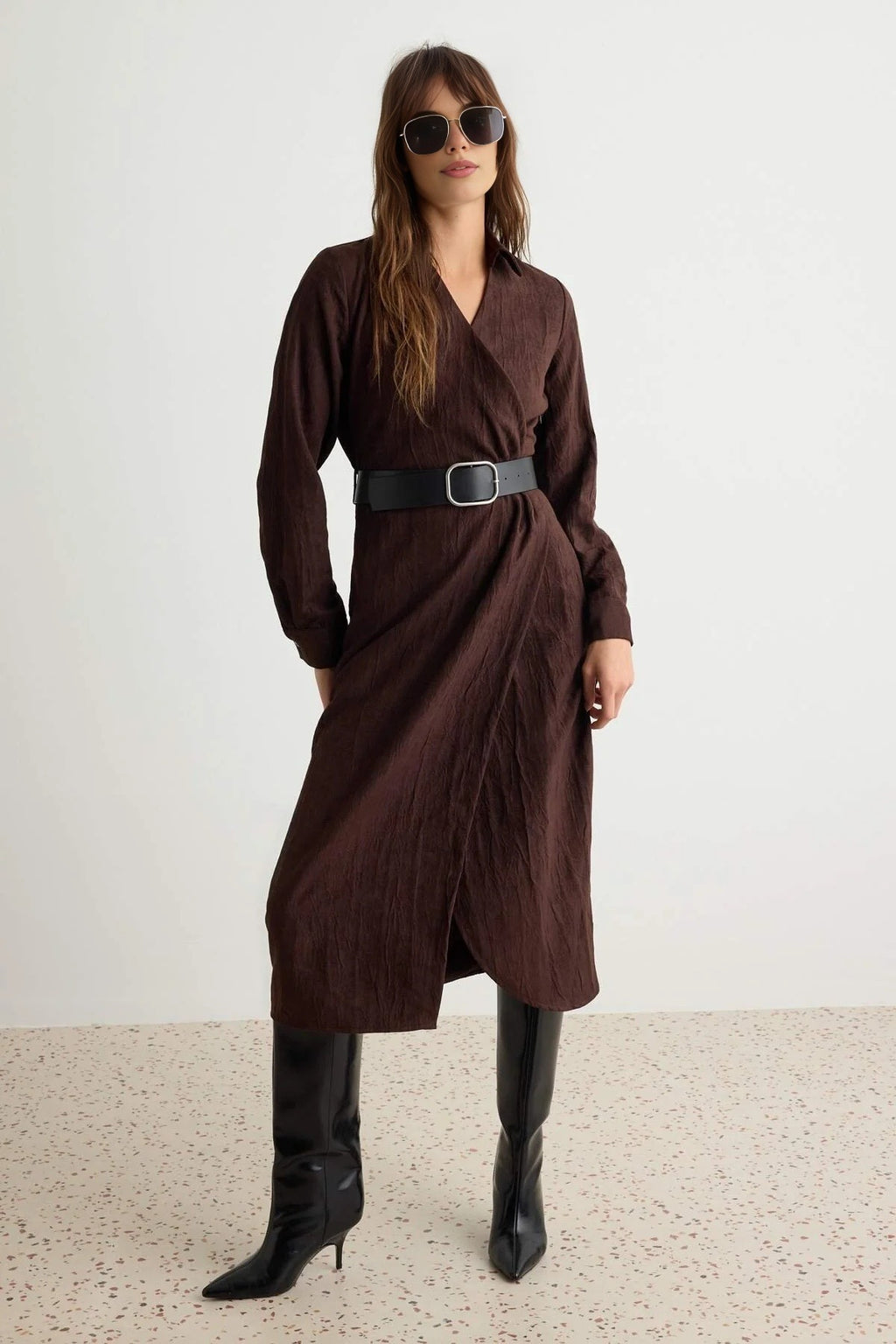 Midi Belted Shirt Dress