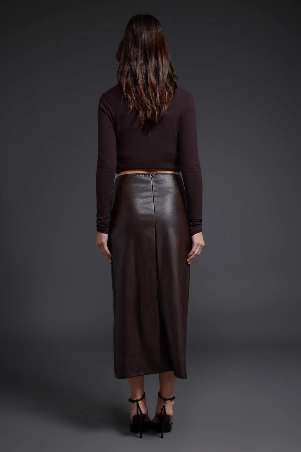 Button Detail Pencil Midi Skirt