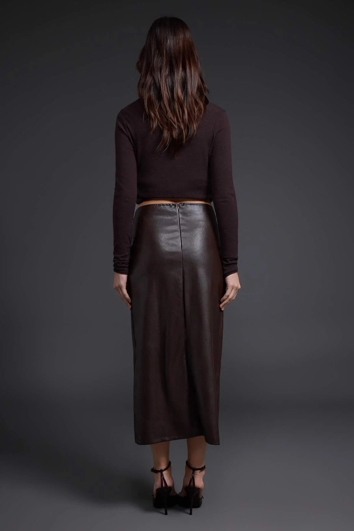 Button Detail Pencil Midi Skirt