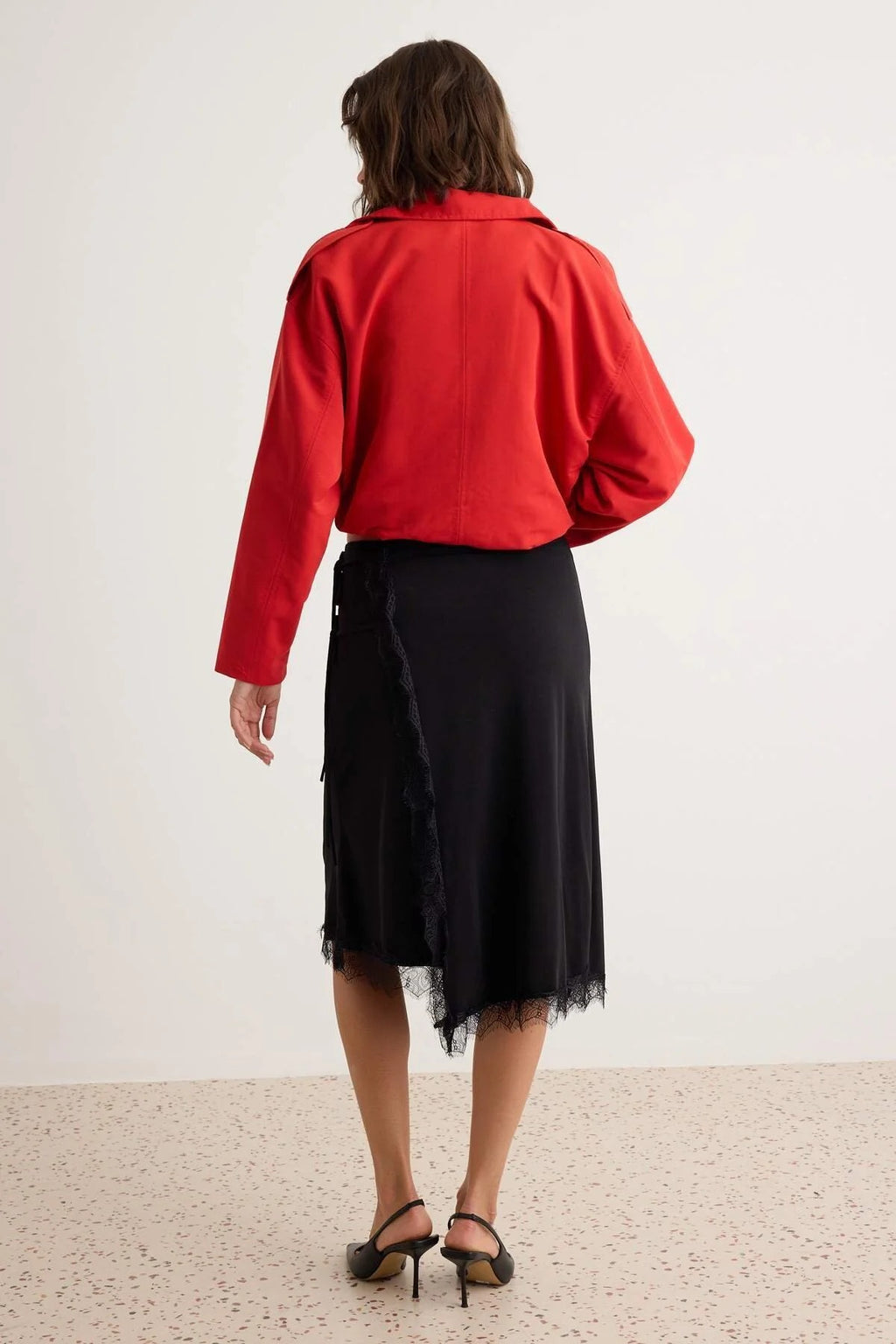 Lace Detail A-Line Normal Waist Midi Skirt