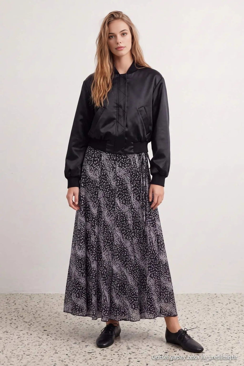 High Waist Tie Detail A-Line Midi Tulle Skirt
