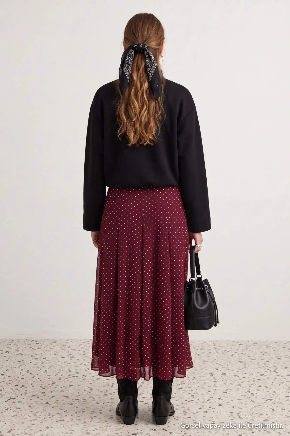 High Waist Tie Detail A-Line Midi Tulle Skirt