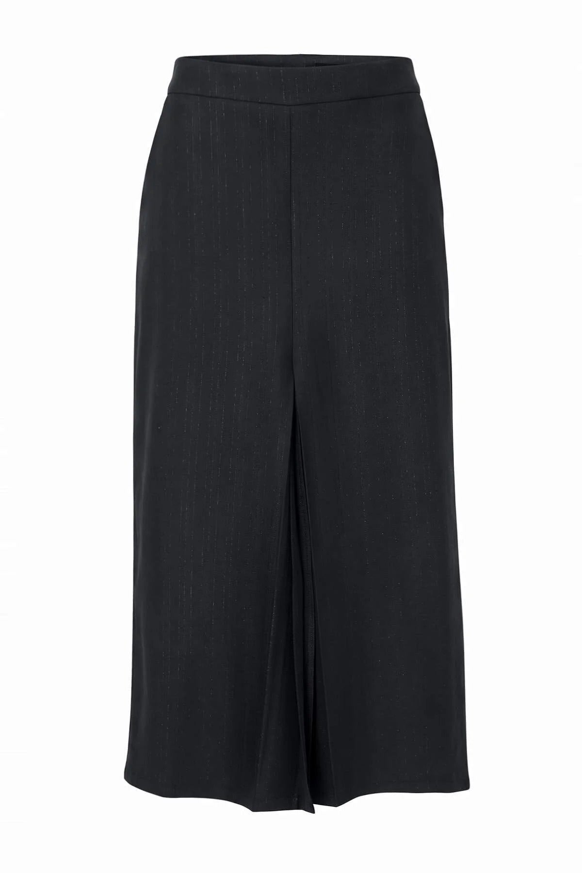 High Waist Midi Pencil Skirt with Front Slit