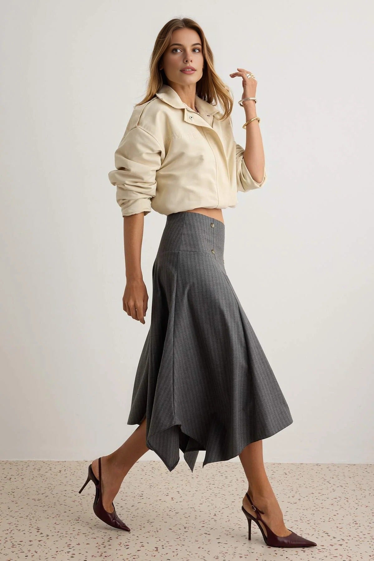 Asymmetric Midi Skirt