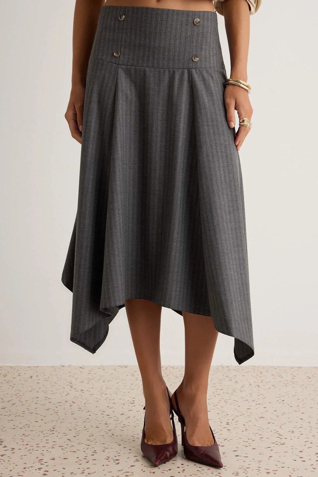 Asymmetric Midi Skirt
