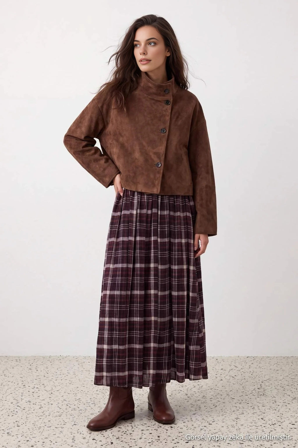 High Waist A-Line Maxi Skirt