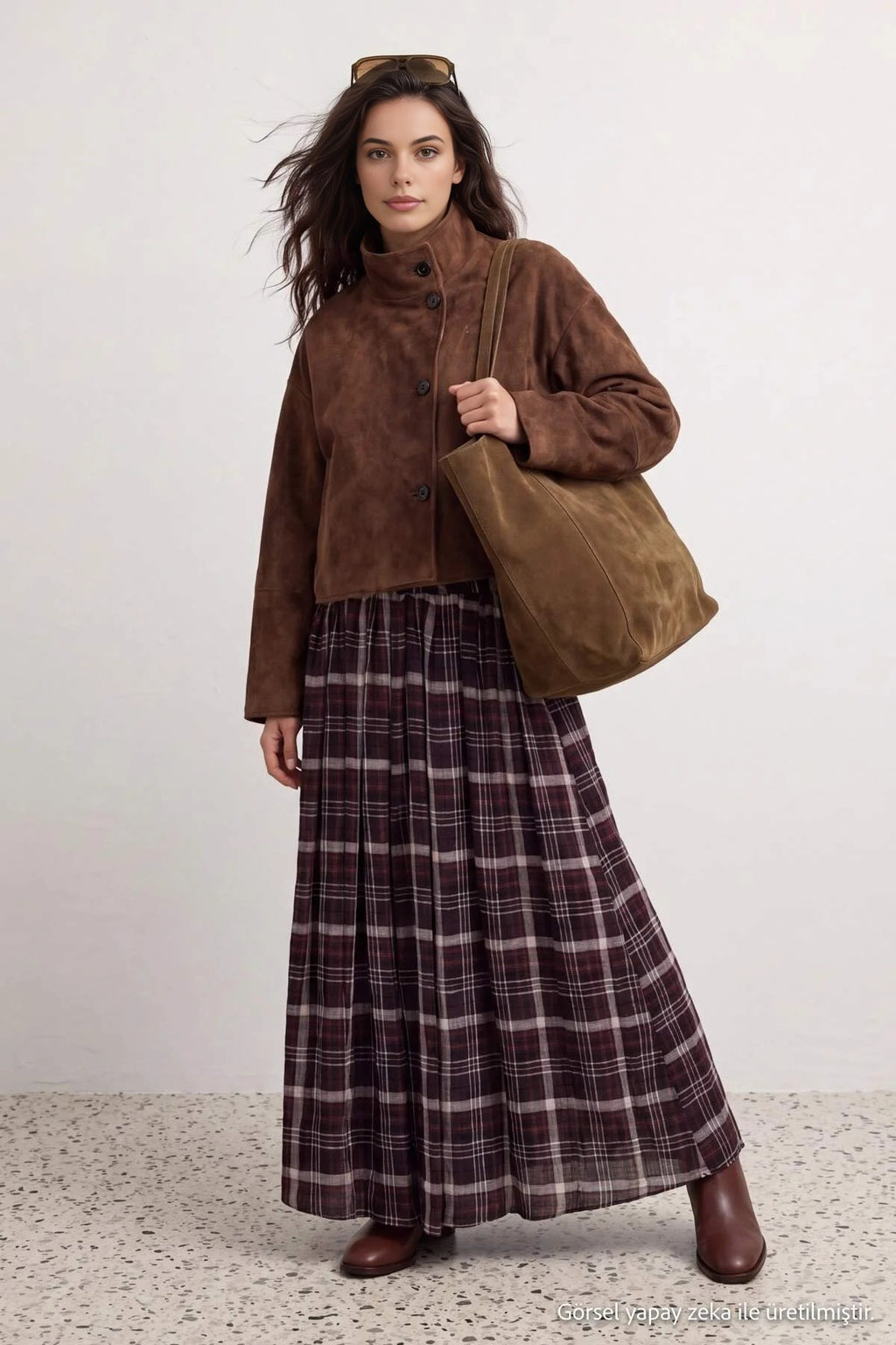 High Waist A-Line Maxi Skirt