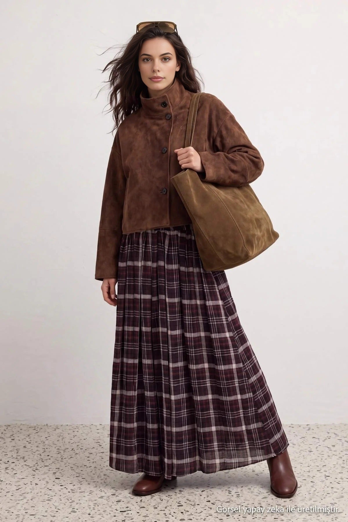 High Waist A-Line Maxi Skirt