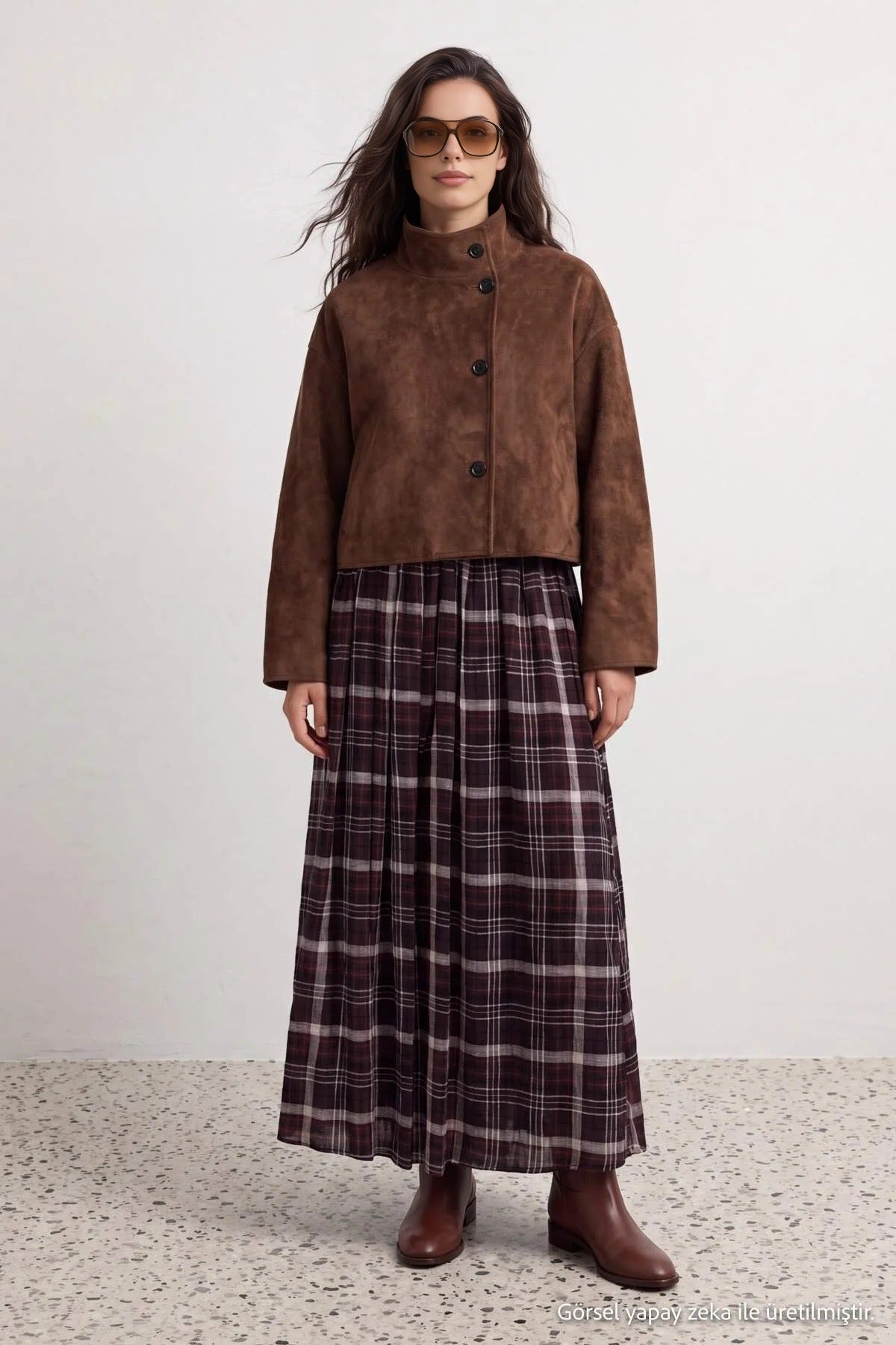 High Waist A-Line Maxi Skirt