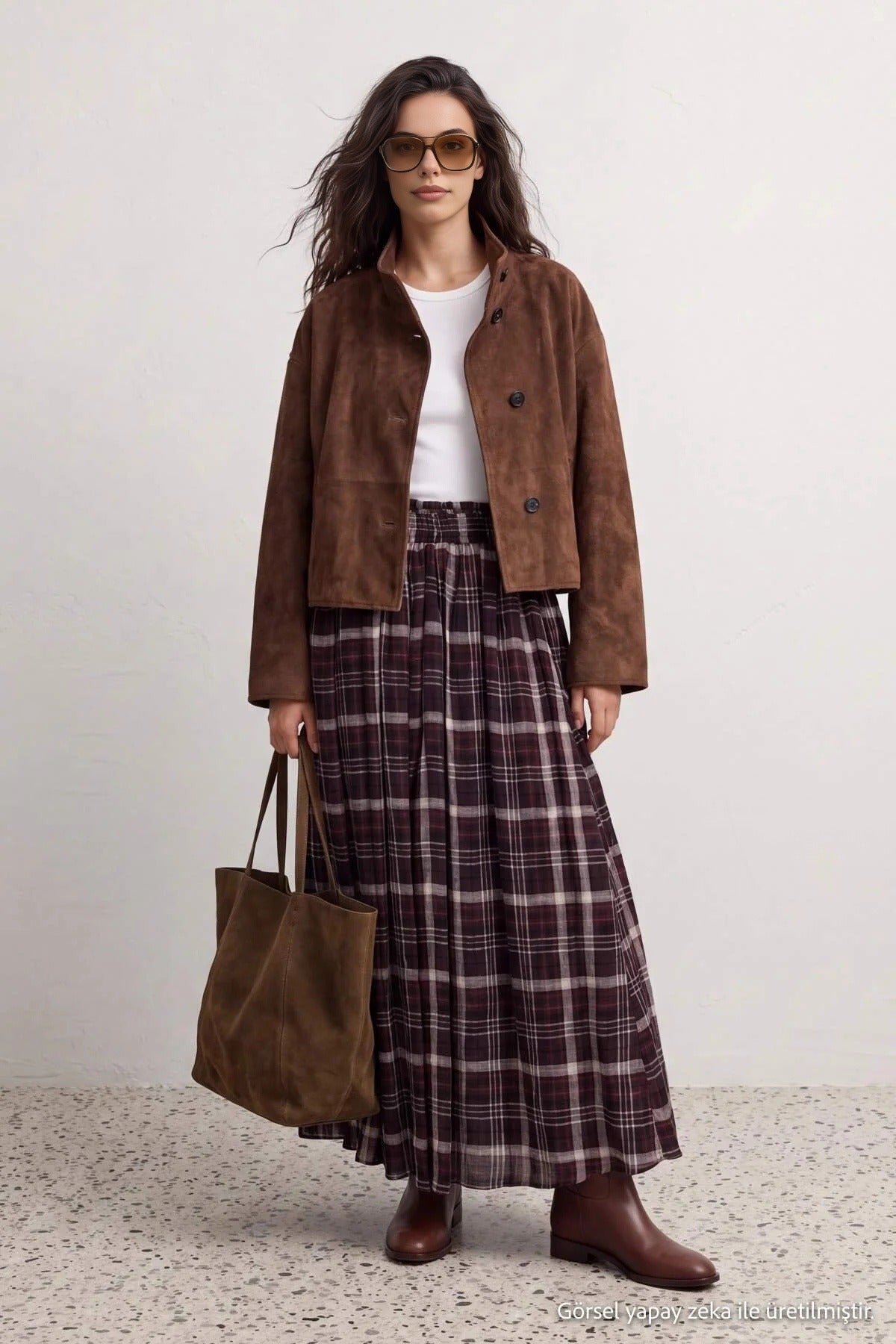 High Waist A-Line Maxi Skirt