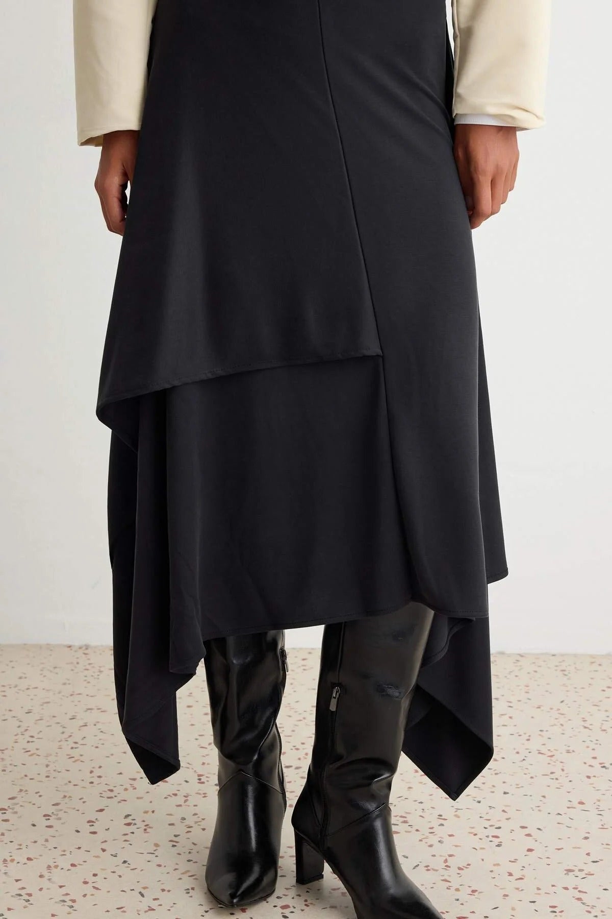 Soft Drape Multi Tiered Maxi Skirt