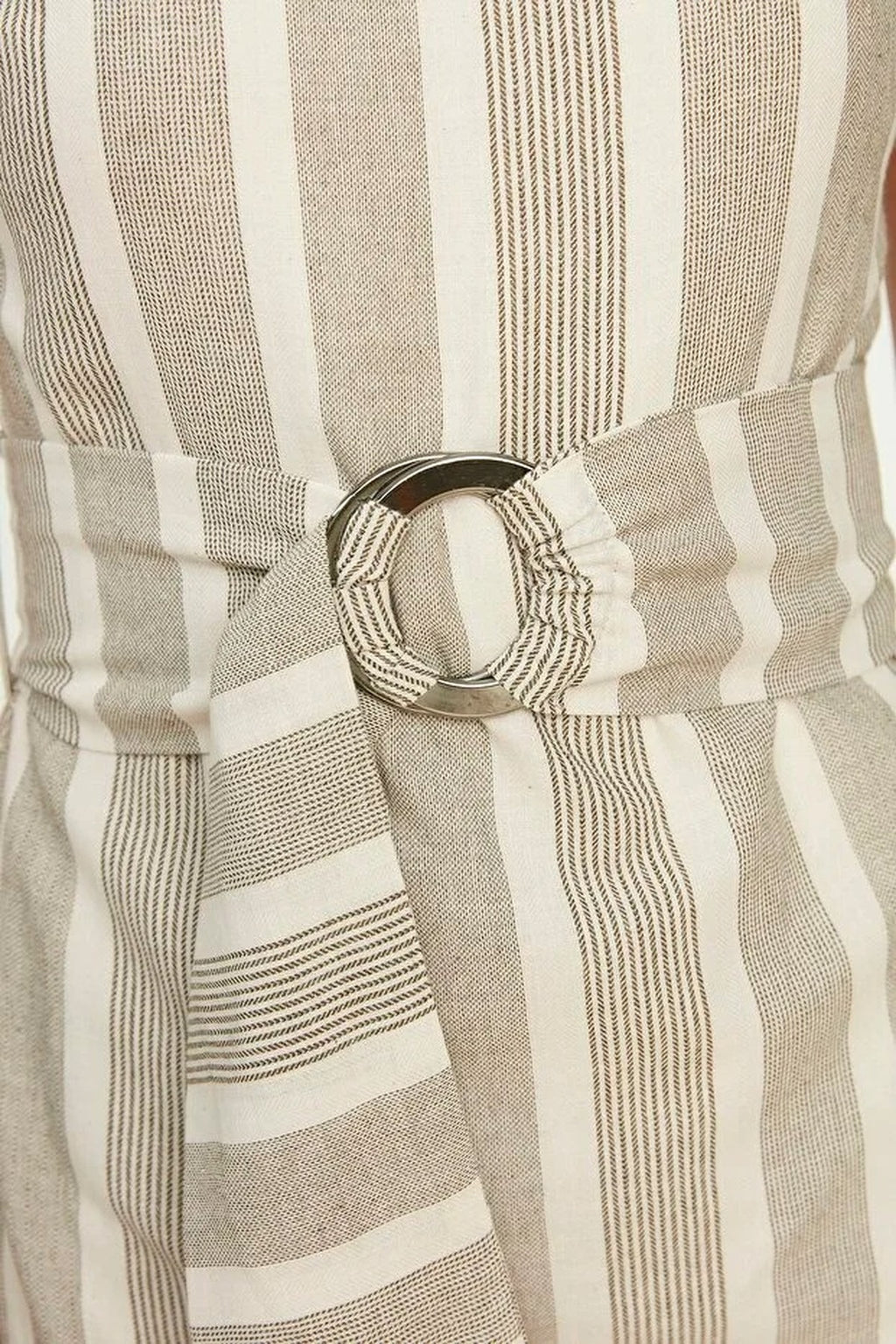 High Neck Striped Bodycon Mini Dress
