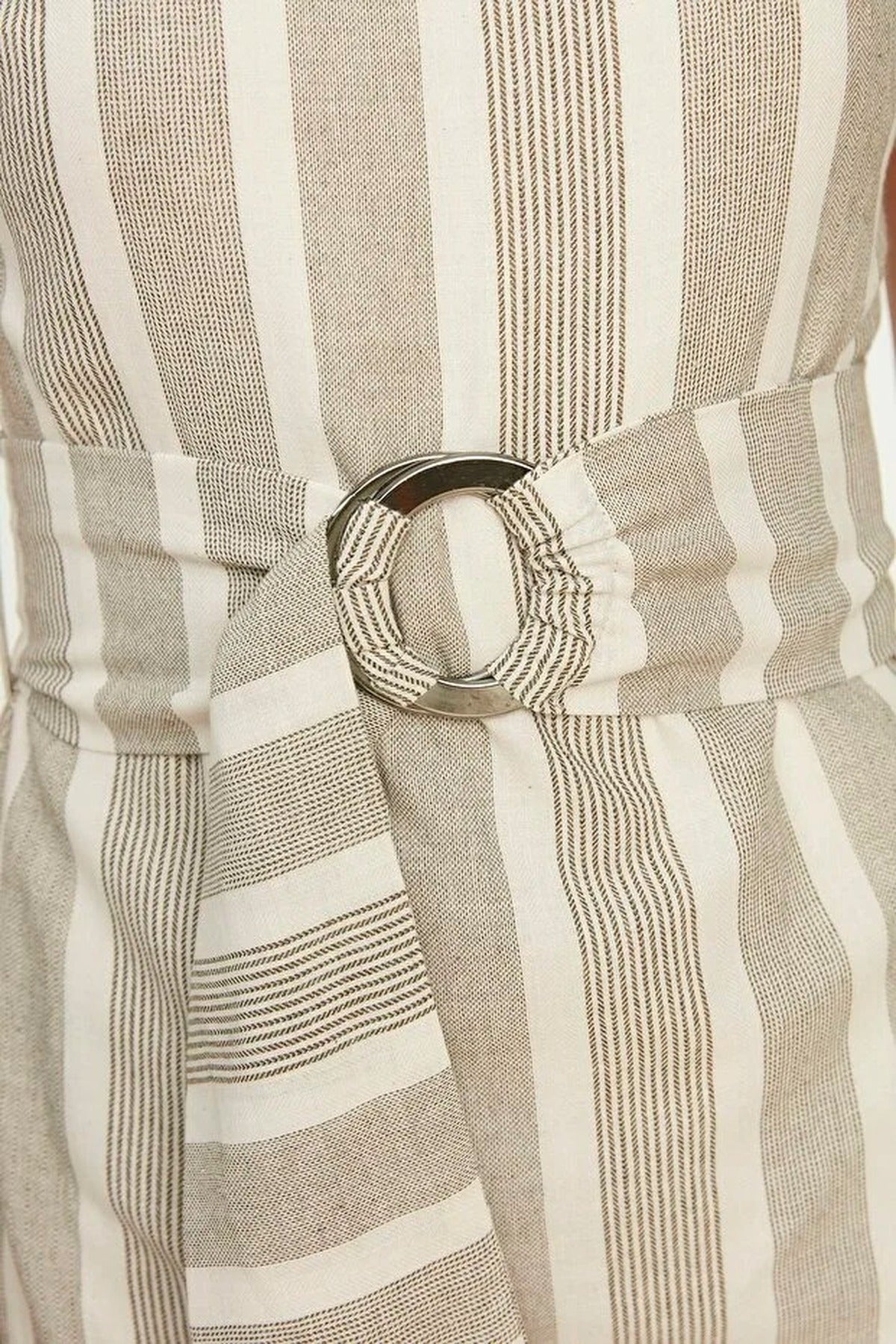 High Neck Striped Bodycon Mini Dress