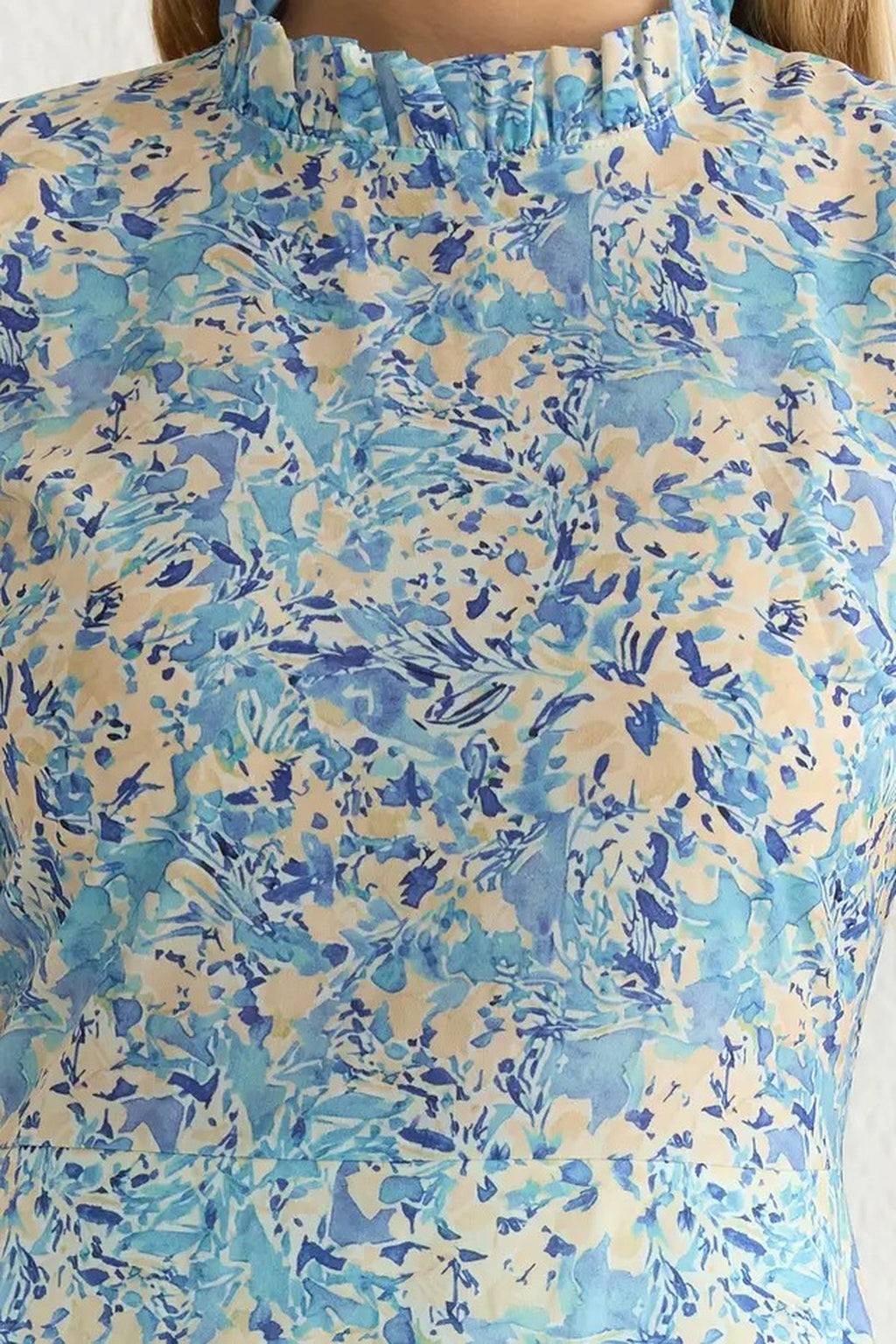 Floral A-Line Ruffled Midi Woven Dress