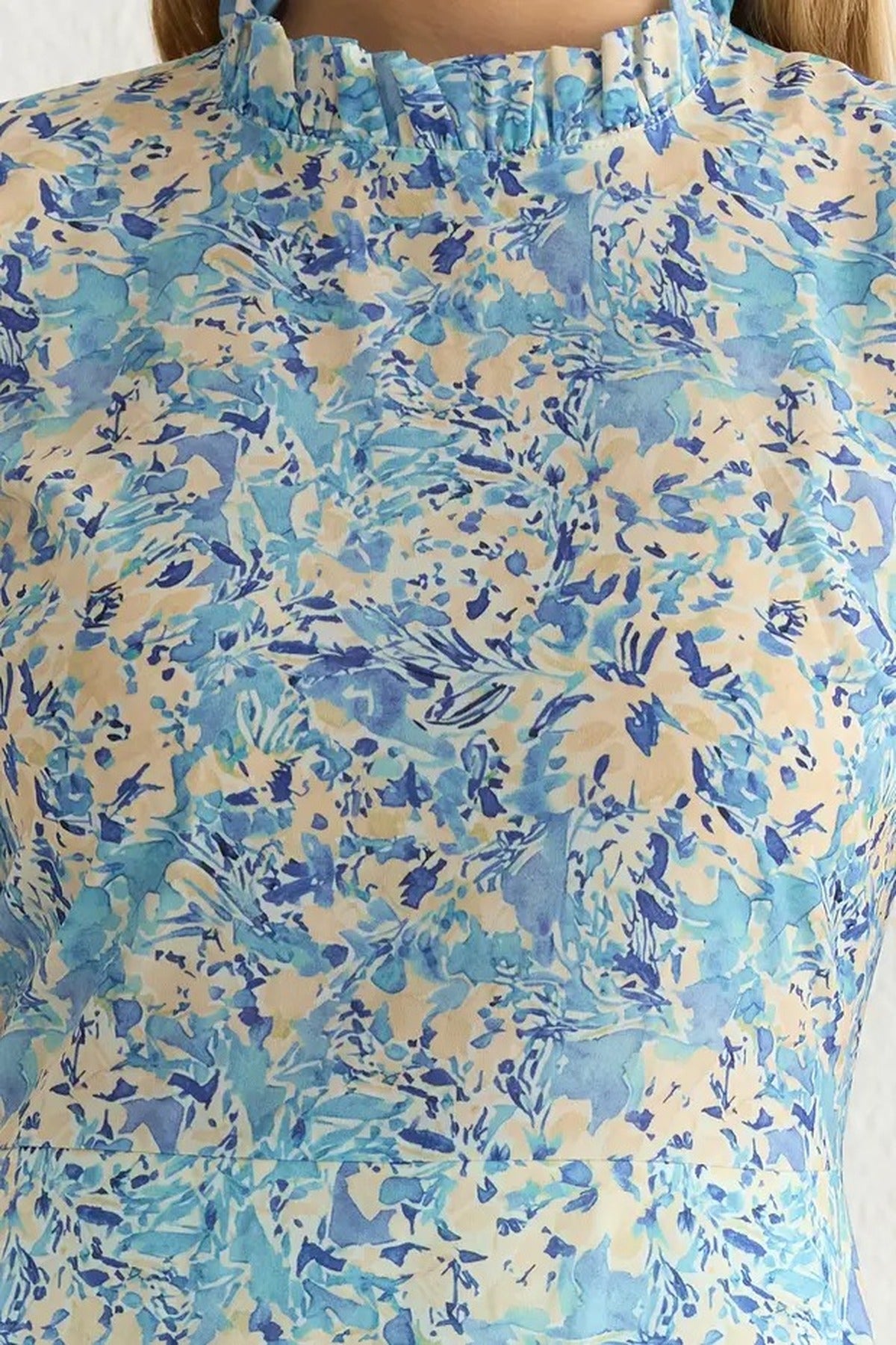 Floral A-Line Ruffled Midi Woven Dress