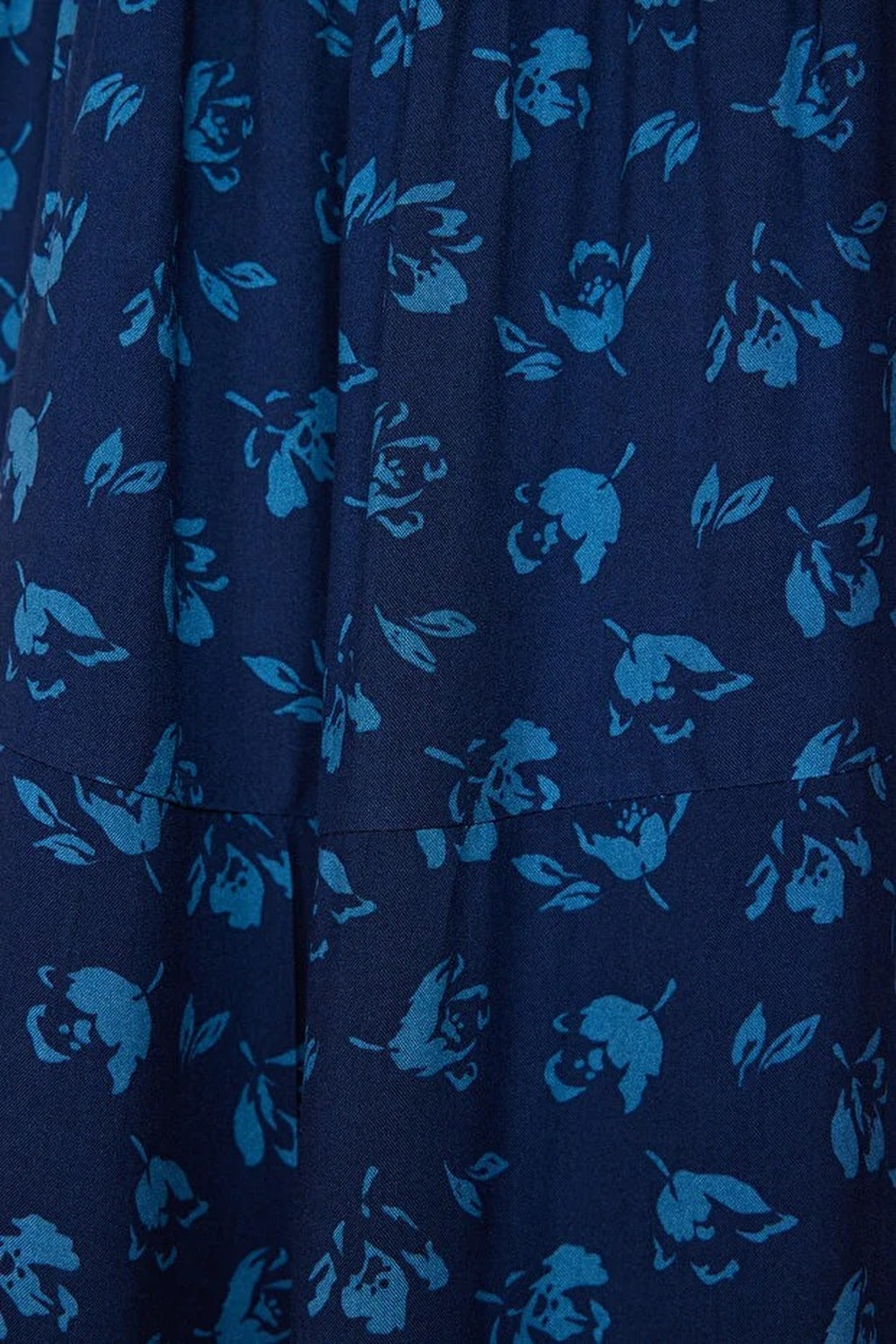 A-line Floral Patterned Strappy Midi Woven Dress