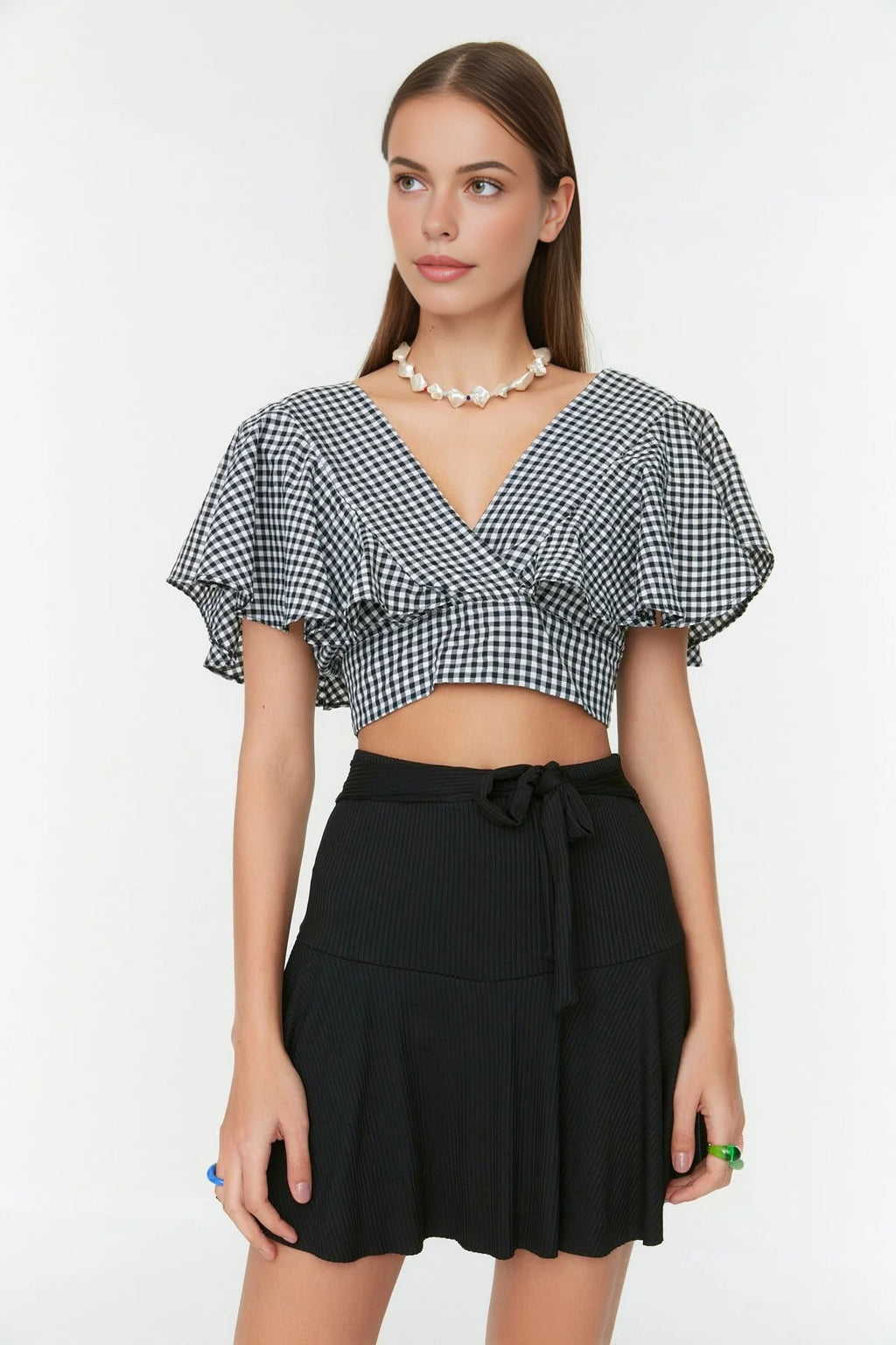 High Waist Mini Knitted Short Skirt