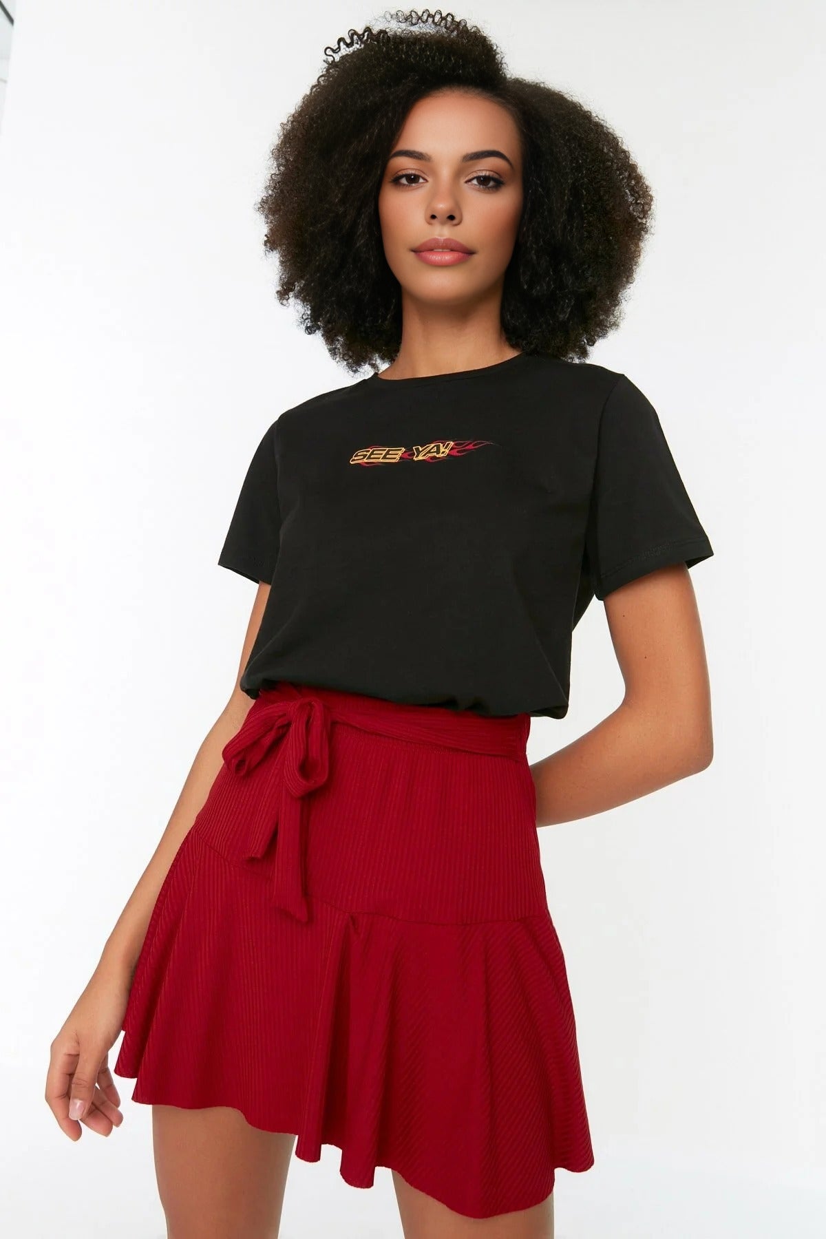 High Waist Mini Knitted Short Skirt