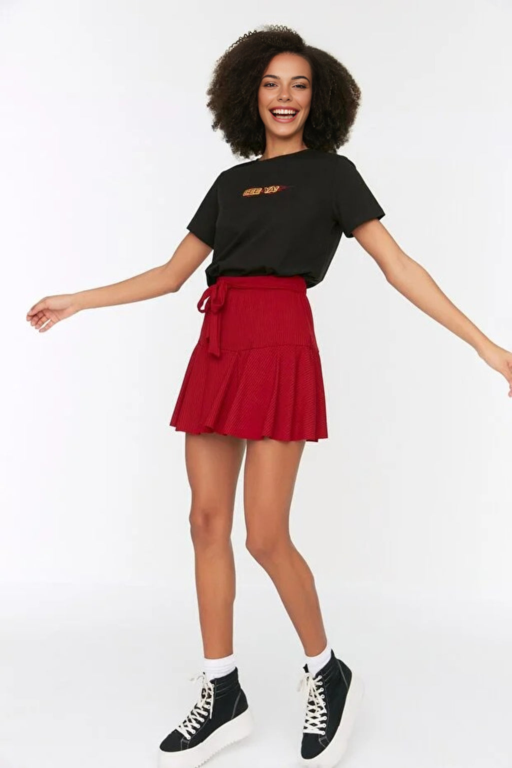 High Waist Mini Knitted Short Skirt