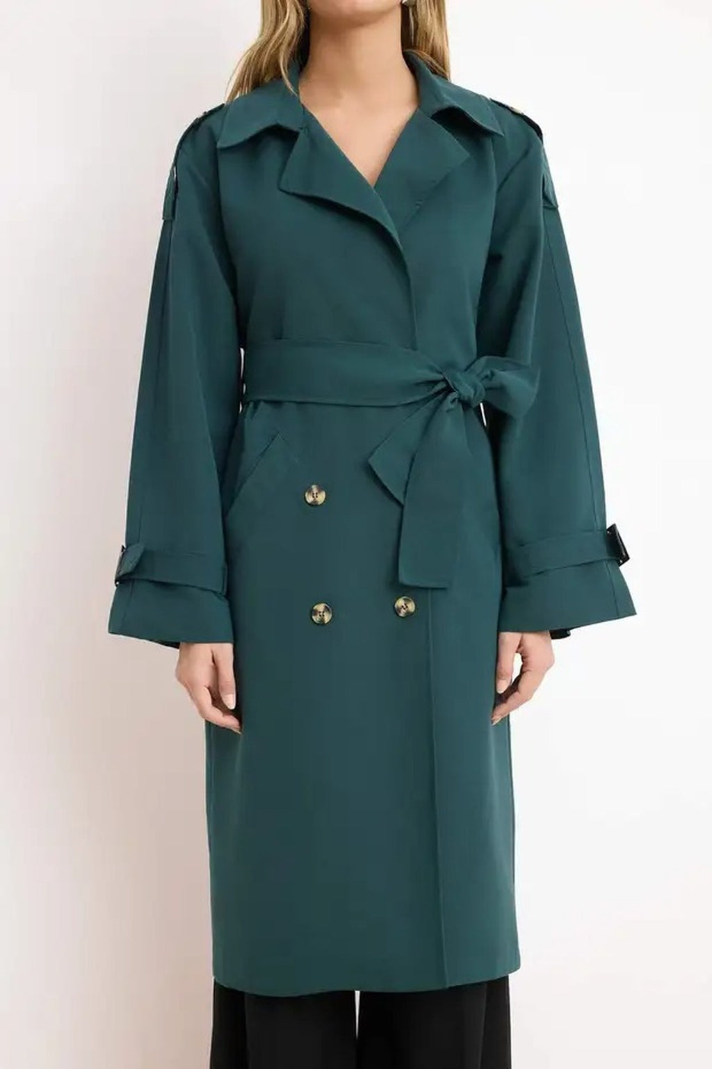 Oversize Belted Water Resistant Long Trench Coat