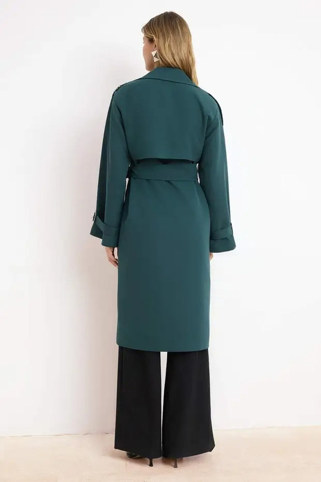 Oversize Belted Water Resistant Long Trench Coat