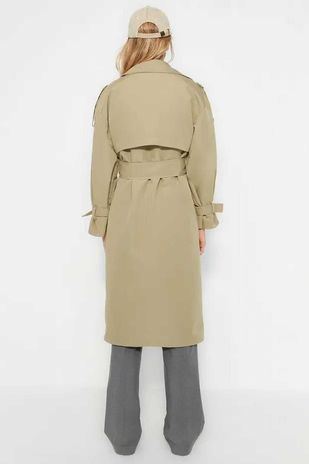 Oversize Belted Water Resistant Long Trench Coat
