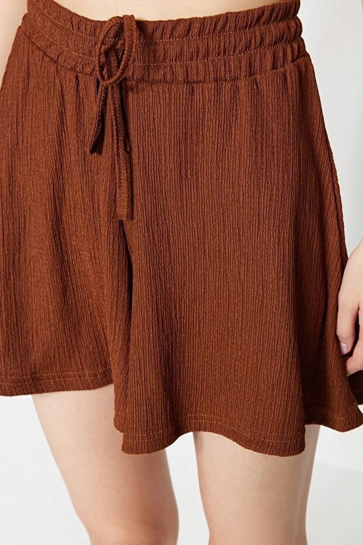 Regular Fit Normal Waist Textured Knit Shorts