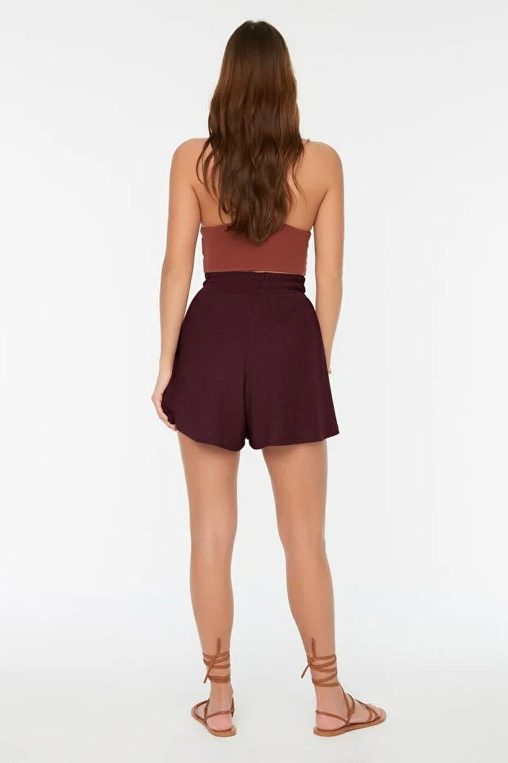 Regular Fit Normal Waist Textured Knit Shorts