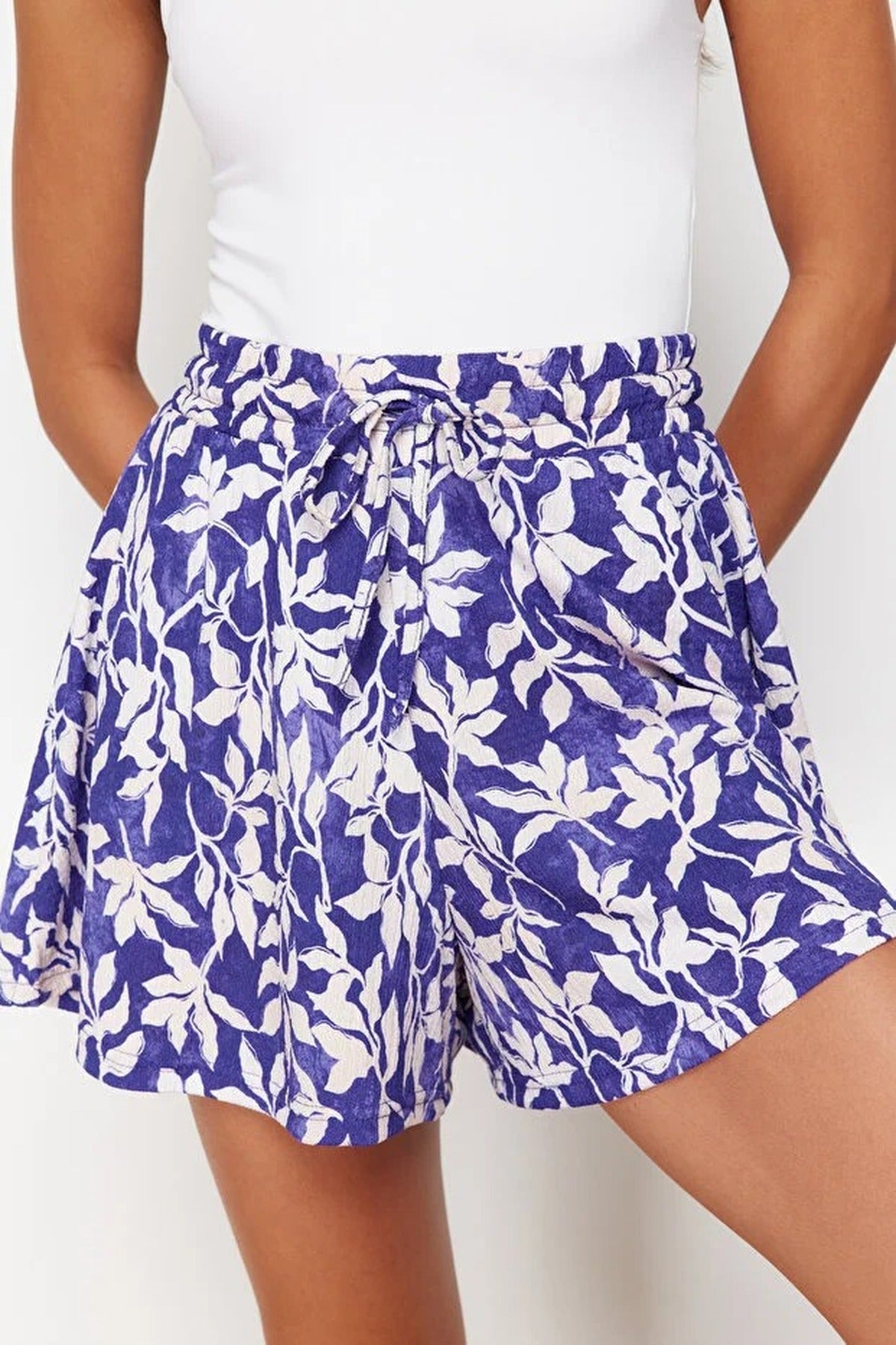 Regular Fit Normal Waist Textured Knit Shorts