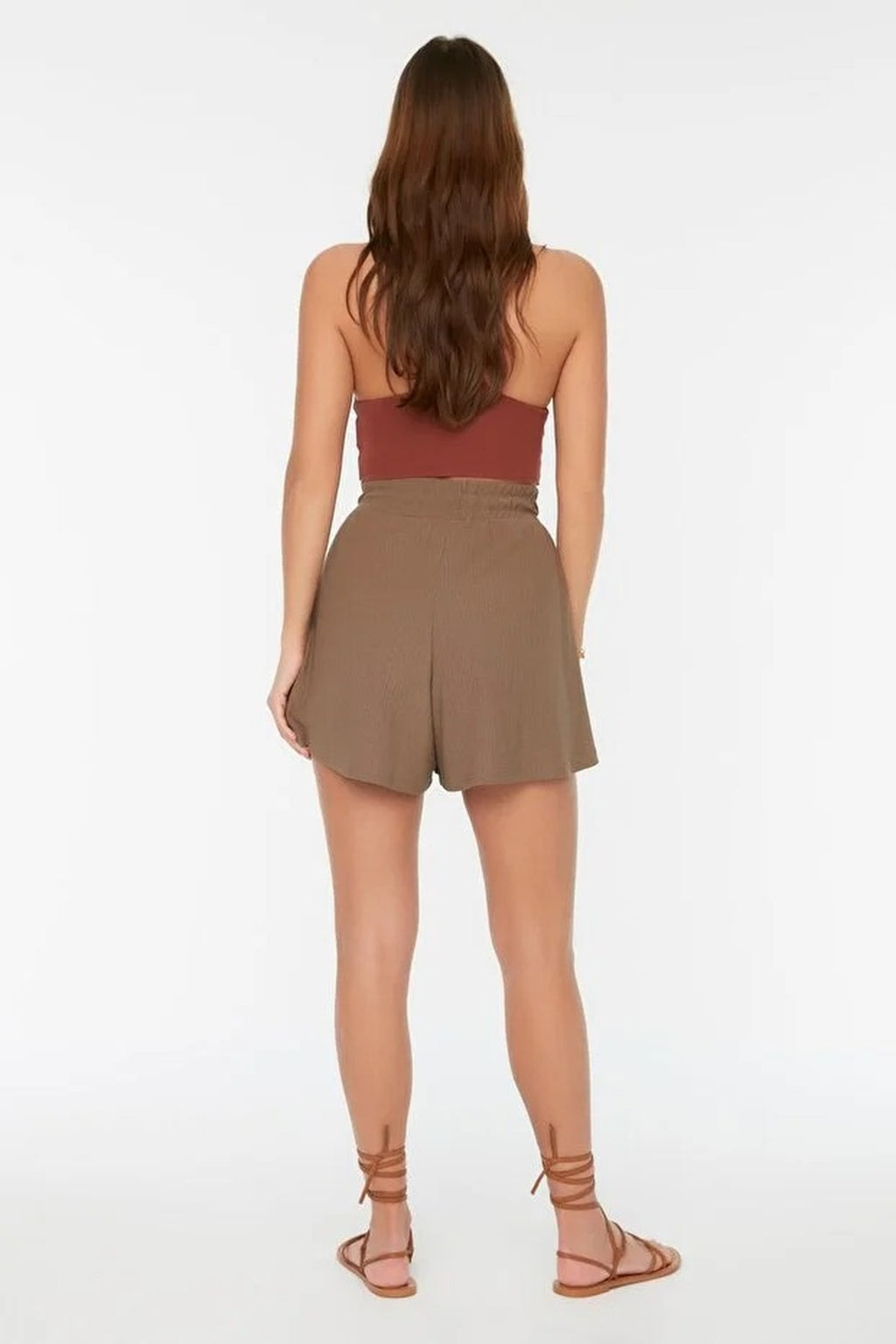 Regular Fit Normal Waist Textured Knit Shorts