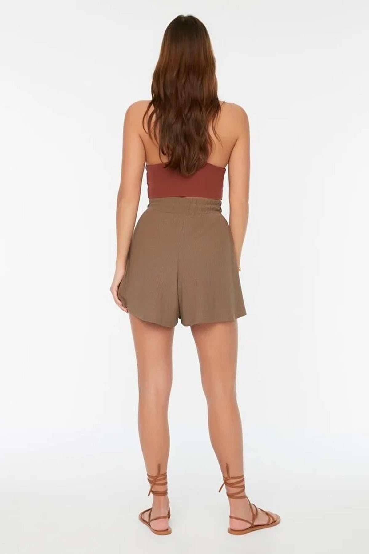 Regular Fit Normal Waist Textured Knit Shorts