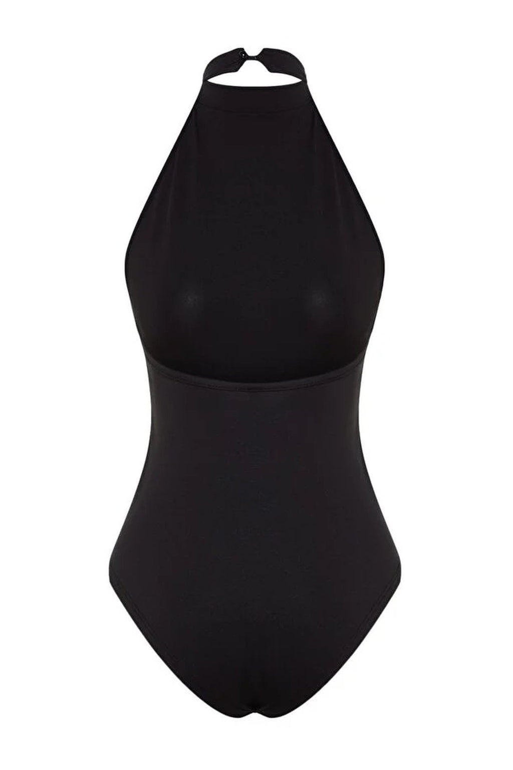High Neck Backless Stretch Knitted Bodysuit