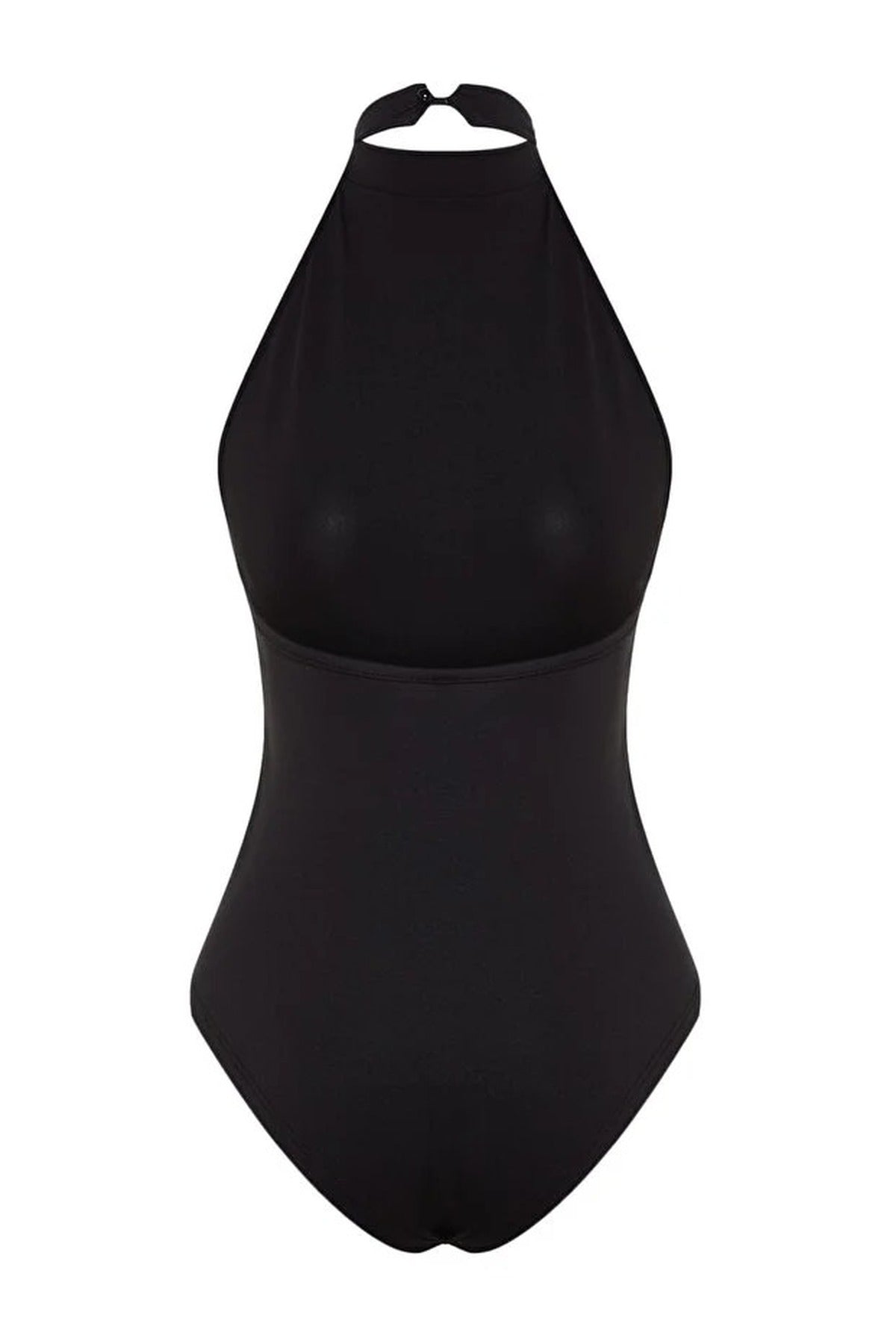 High Neck Backless Stretch Knitted Bodysuit