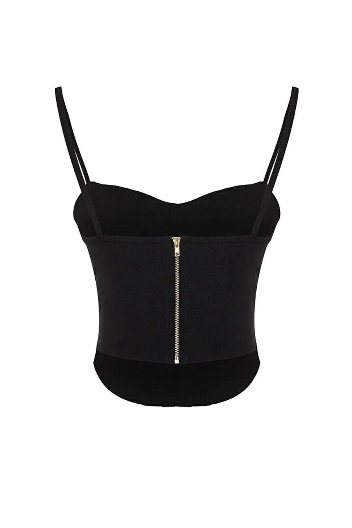 Fitted Crop Adjustable Strap Sweetheart Neck Bustier