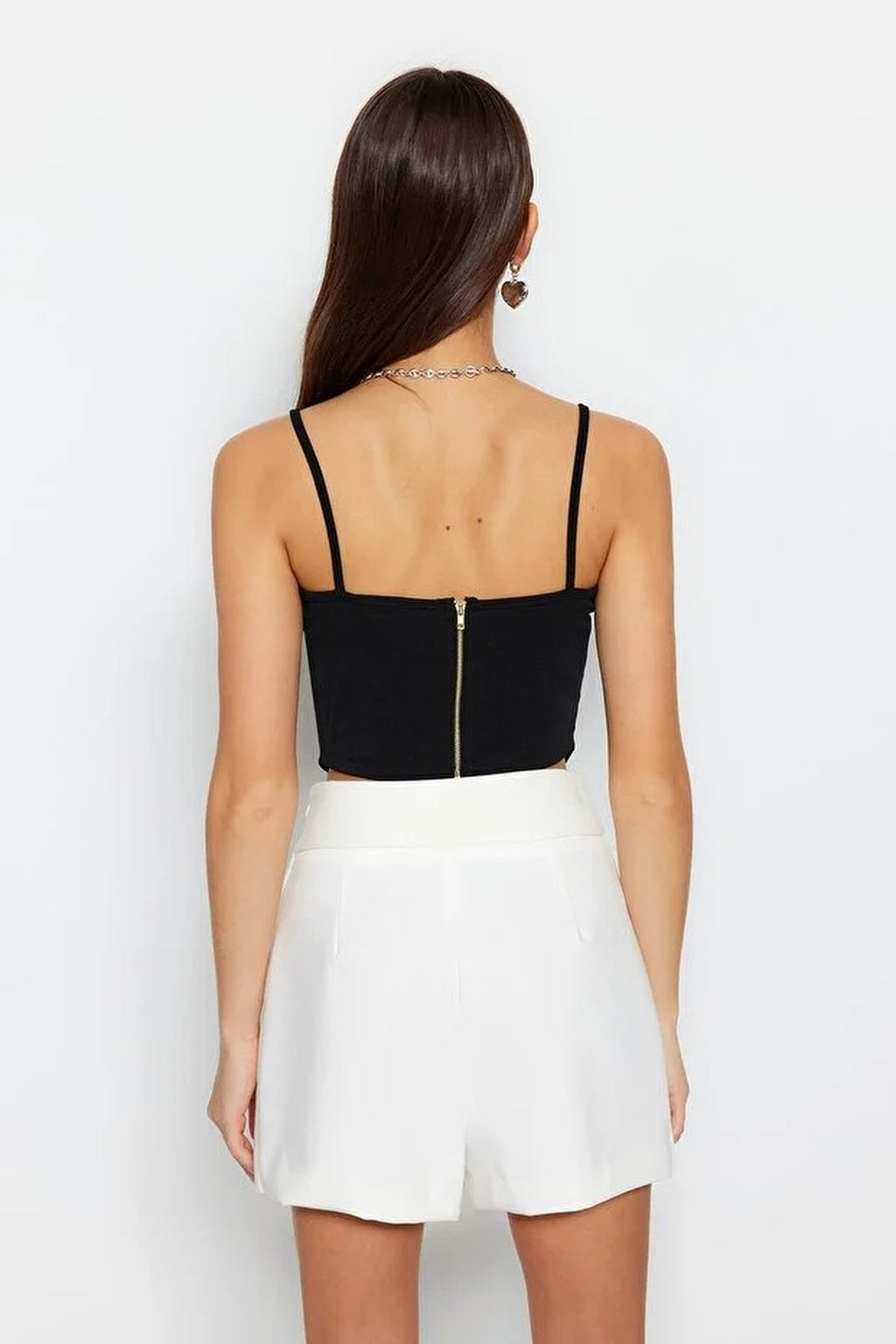 Fitted Crop Adjustable Strap Sweetheart Neck Bustier