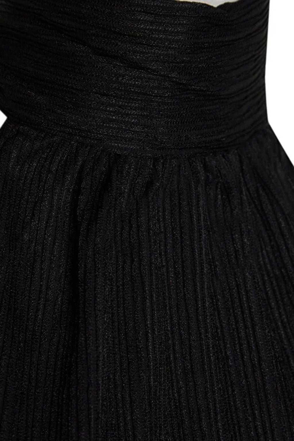 Stand-Up Collar Pleated Stretch Knit Blouse
