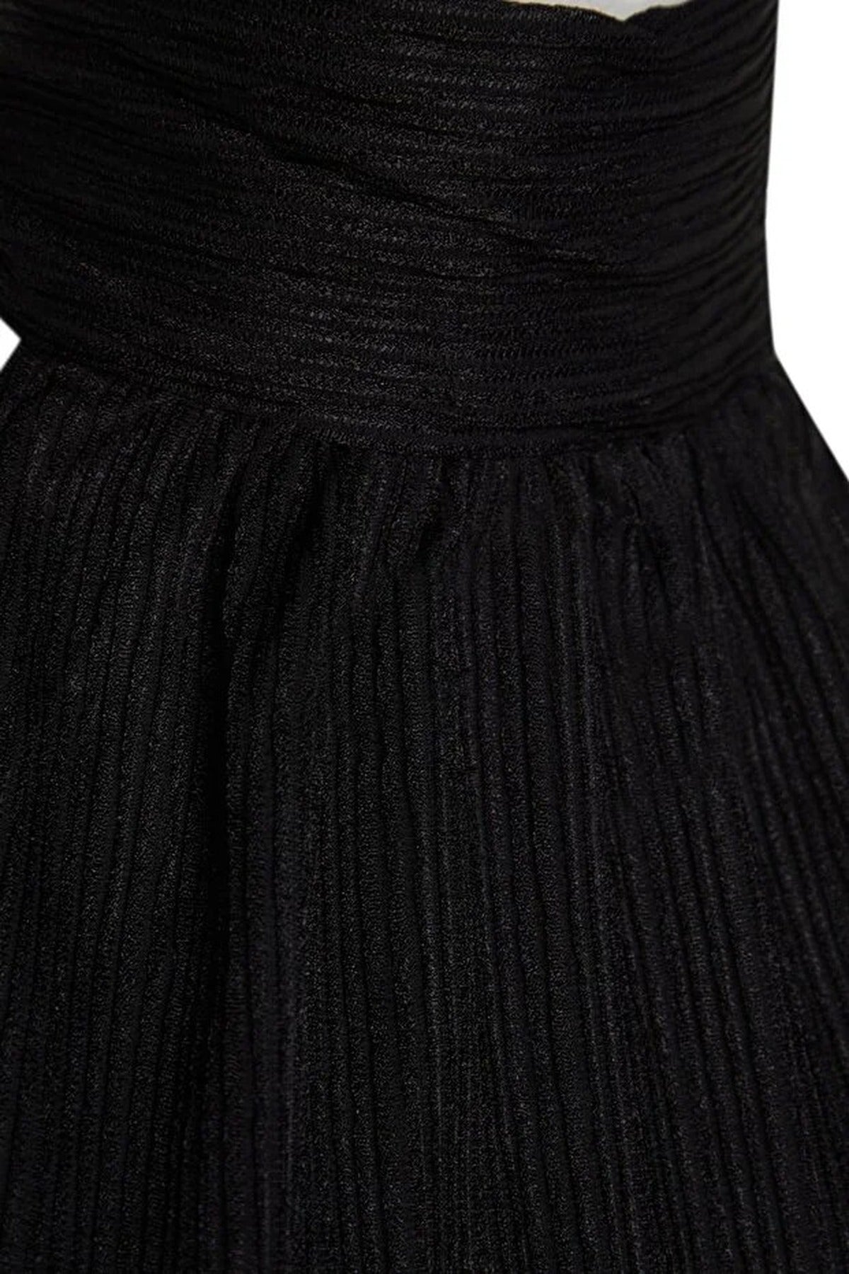 Stand-Up Collar Pleated Stretch Knit Blouse