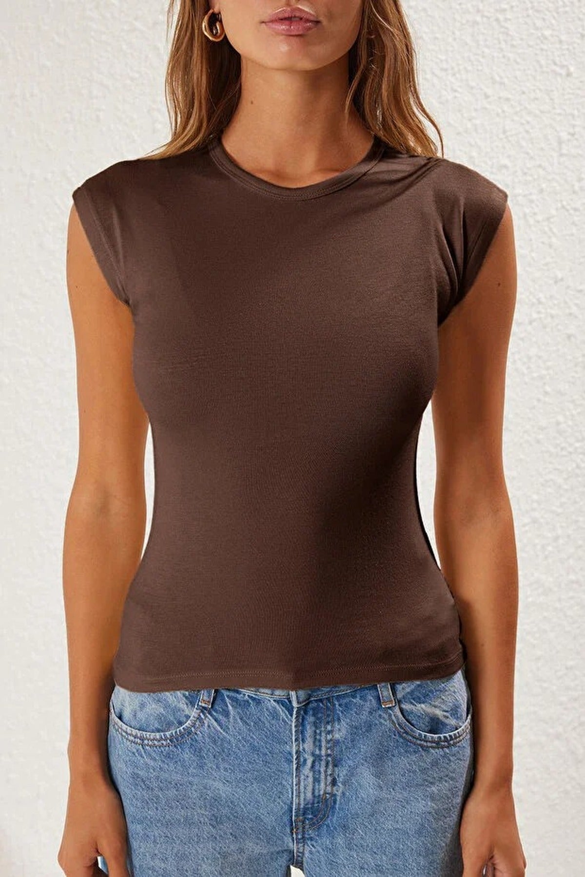 Viscose Fitted Knit Blouse