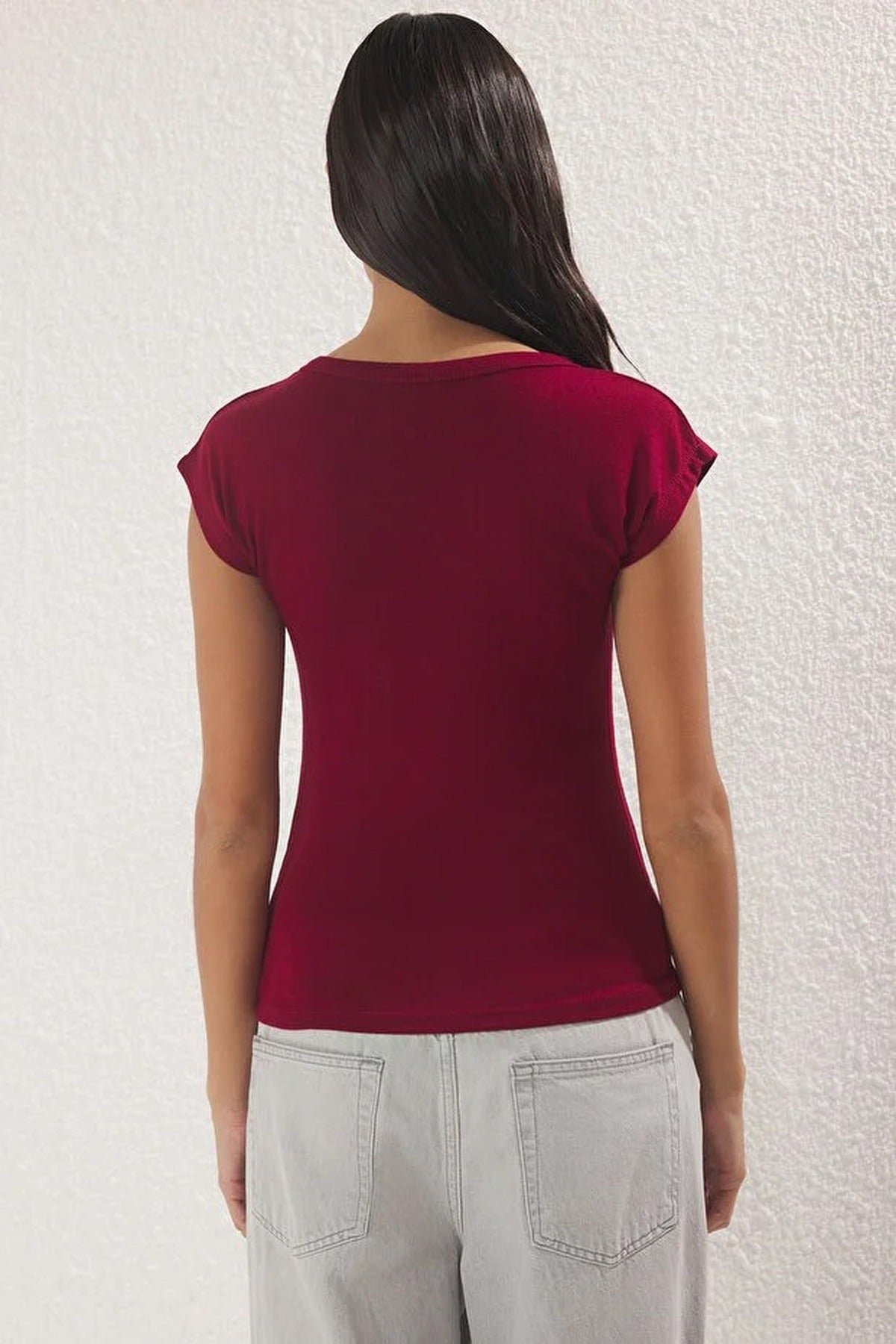 Viscose Fitted Knit Blouse