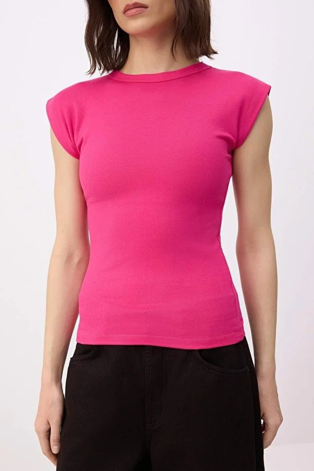 Viscose Fitted Knit Blouse