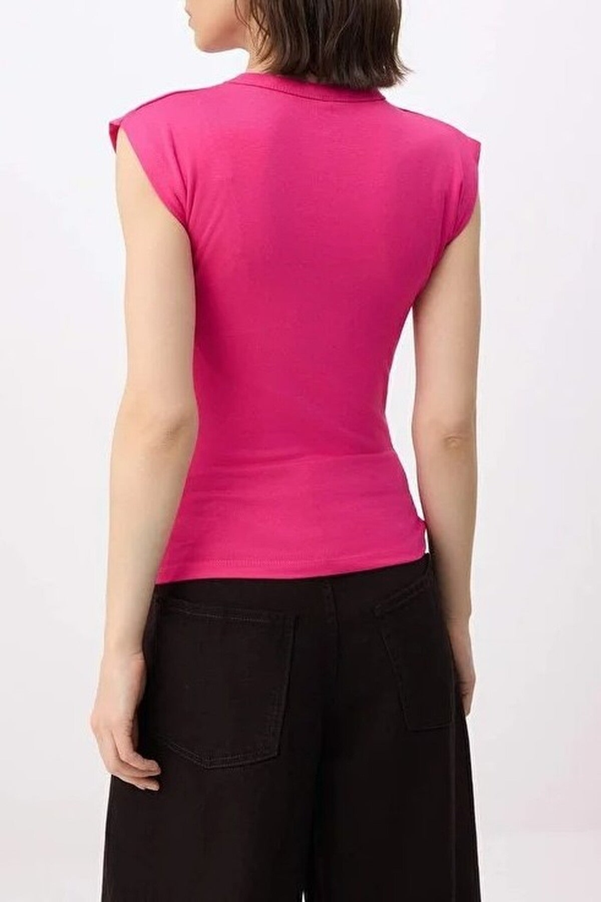Viscose Fitted Knit Blouse