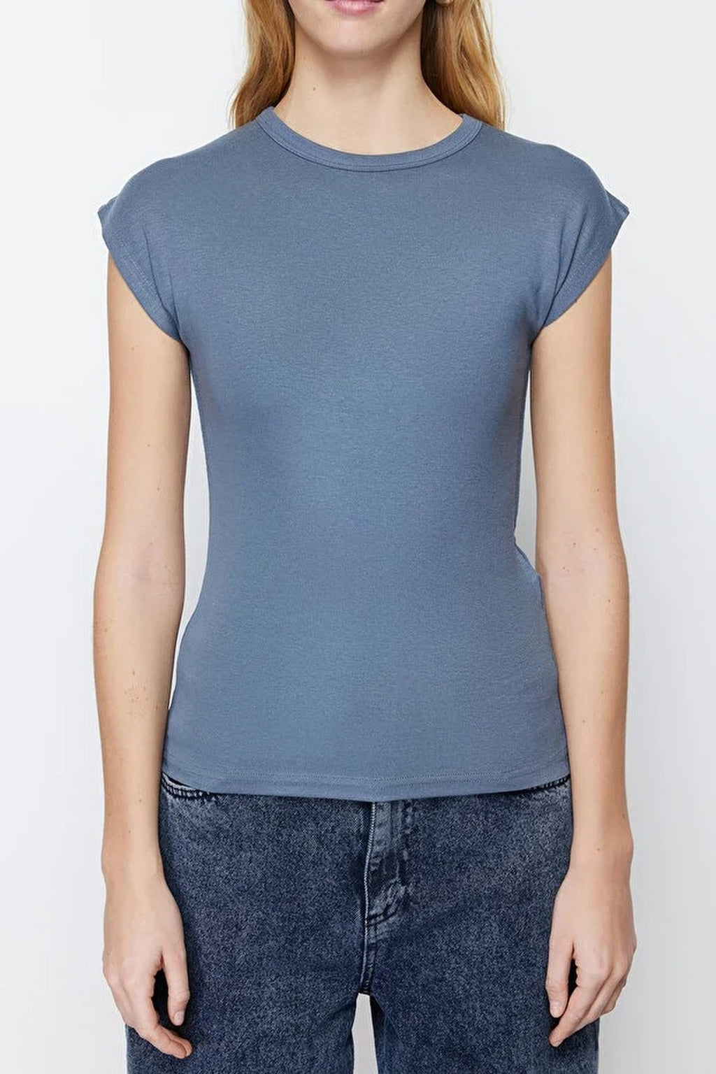 Viscose Fitted Knit Blouse