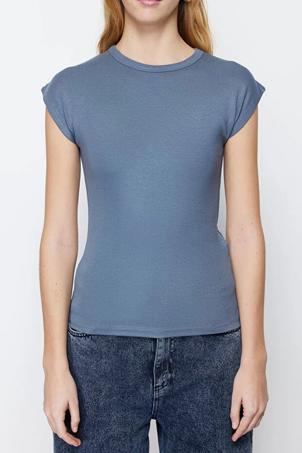 Viscose Fitted Knit Blouse