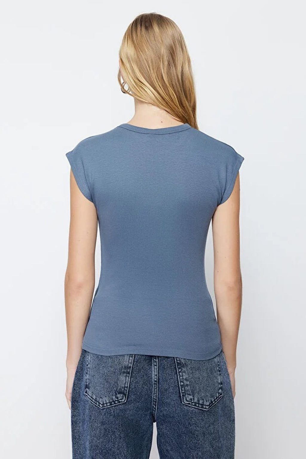 Viscose Fitted Knit Blouse