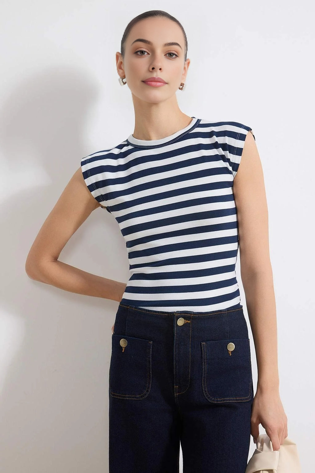 Viscose Fitted Knit Blouse